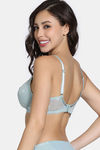 Zivame La Flamme Padded Non Wired 3/4th Coverage Lace Bra - Grey Mist — thumbnail 2
